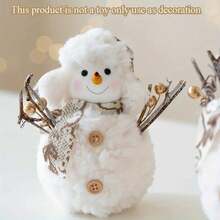 1 件粉色针织圣诞雪人装饰、桌面装饰、小型节日派对、感恩节和丰收装饰、万圣节和新年装饰品、驯鹿设计、适合家庭、卧室、办公室、节日派对装饰、圣诞装饰、雪人雕像、节日桌面雕像、新年装饰 - 金色 - 查看 8