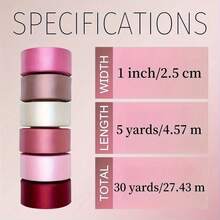 6 Rolls Of Double-Sided Ribbon, 1 Inch Wide, Total Size 30, Double-Sided Ribbon, Gift Packaging In Various Colors, Bouquets, Bows, Handicrafts, Christmas, Easter, Parties (6 Sets To Choose From) Home Decor Christmas Decorations Room Decor Winter Christmas Decorations Home Christmas Gifts Christmas Decor - Multicolor - View 12