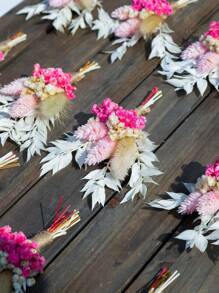 1/2/3/4/6/8/10/12 Piezas Ramo de flores secas de estilo bohemio en miniatura: Adecuado para boutonnière, decoración de mesa y regalos personalizados - Incluye espadaña y flores secas para decoración de Navidad, Halloween y Acción de Gracias