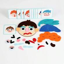 Mainan Edukasi Anak-Anak dengan Perekat Velcro untuk Mengubah Wajah, Puzzle Ekspresi Emosi DIY untuk Anak Laki-Laki dan Perempuan, Hadiah Halloween, Natal & Ulang Tahun untuk Anak-Anak - MultiWarna - View 4