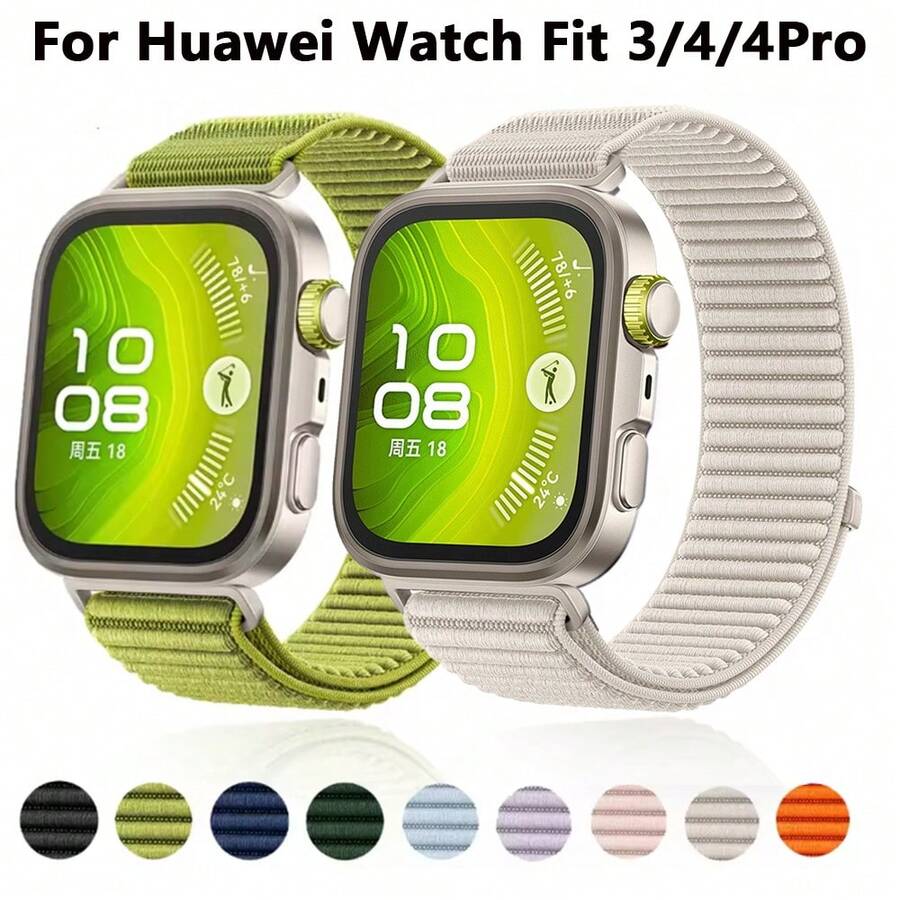 Breathable Nylon Loop Strap Sport Bracelet Compatible With Huawei Fit3 /Fit4 /Fit4 Pro Smartwatch Band Adjustable Lightweight For Daily Use - Multicolor - View 1