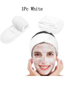 1件/3件/5件装可调节宽发带瑜伽SPA沐浴淋浴化妆洗脸美容头带女士化妆配饰发饰 - 黑色 - 查看 12