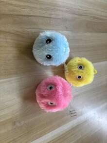 Pelota de peluche interactiva con sonido de trino para gatos - Juguete de entrenamiento con sonido chirrido - Pelota de juguete divertida para mascotas para jugar y hacer ejercicio - Multicolor - Ver 18