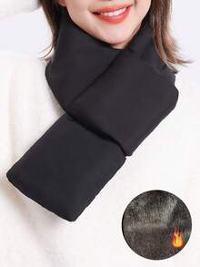 1 Pc Women's Autumn And Winter Warm Scarf, Windproof And Cold Proof Neck Scarf For Travel, Men's Solid Color Thick Neck Cover