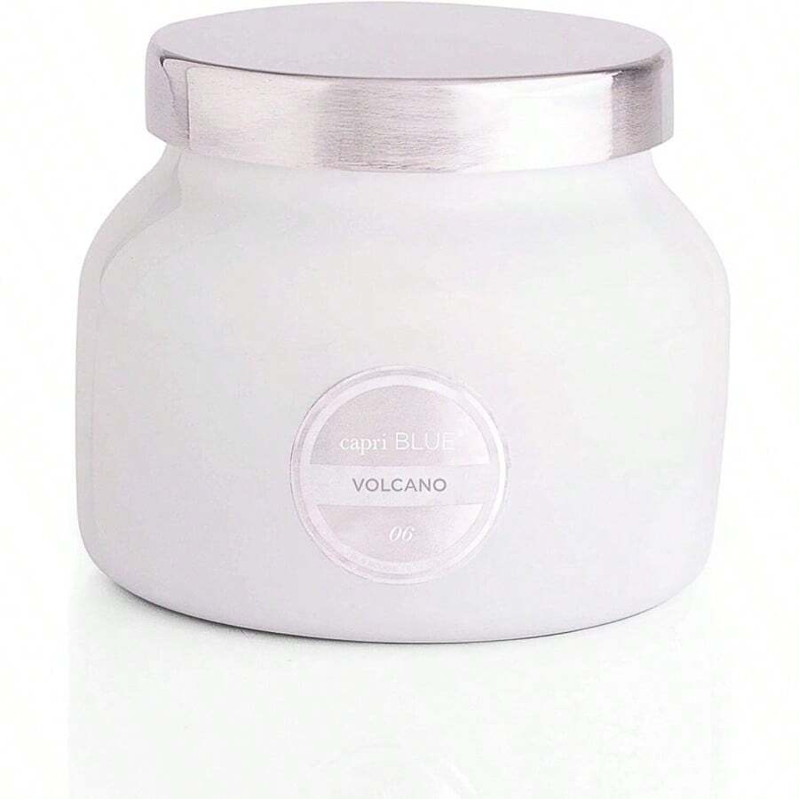 HS Volca Scented Candles Luxury Glass Jar Candles For Home Scented With Tropical Fruit Sugared Citrus Soy Wax Blend Volca White Color 8 Oz - 白色 - 查看 1