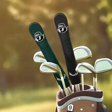 1pc Sense Of Simplicity Golf Alignment Stick Cover Sticks Swing Training Cover PU Leather Material Multiple Color Options Available. - Green - View 1