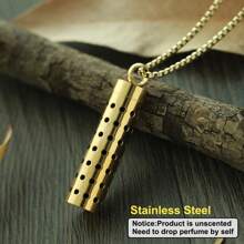 Golden Aromatherapy Necklace Diffuser Pendant Stainless Steel Locket Aroma Perfume Oils Essential Oil Diffuser Pendant Necklace Stainless Steel Jewelry Locket Necklaces Couple Men Punk Pendants Necklaces - Gold - View 26