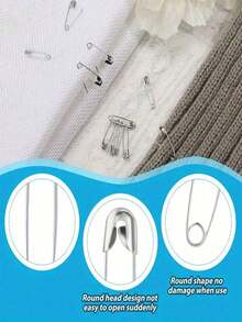 260pcs Anti-Rust Silver Pins, 120pcs/Box Mini Safety Pins Suitable For DIY Crafts Sewing Accessories, Clothing And Crafts - Black And White - Durable And Rust-Proof, Bridal Wedding Corsage Pins, Student Handmade DIY School Supplies Set, Halloween Decoration, Christmas Decoration