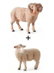 1pc Ranch Animal Figurine With Horn, Sheep Decoration Model, Static Desktop/Home Decor - Multicolor - View 20