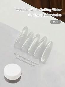 annies 5g Esmalte de uñas de gel con efecto ojo de gato blanco especial para boda, que se remoja y cura con luz UV/LED, sin color de fondo, efecto brillante de ojo de gato, 1 pieza/2 piezas - Multicolor - Ver 5