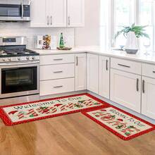 1pc Christmas Welcome Doormat - Made Of Polyester, Machine Washable, Non-Slip Backing, Holiday Printed, Rectangular Entrance Mat, Suitable For Home Decor, Kitchen, Living Room, Porch, Balcony, Home Decoration, Stain Resistant, Coffee Shop, Bar, Holiday, Party, Holiday Gift, Bedroom Mat, Bath Mat, Room Decor, Kitchen Decor