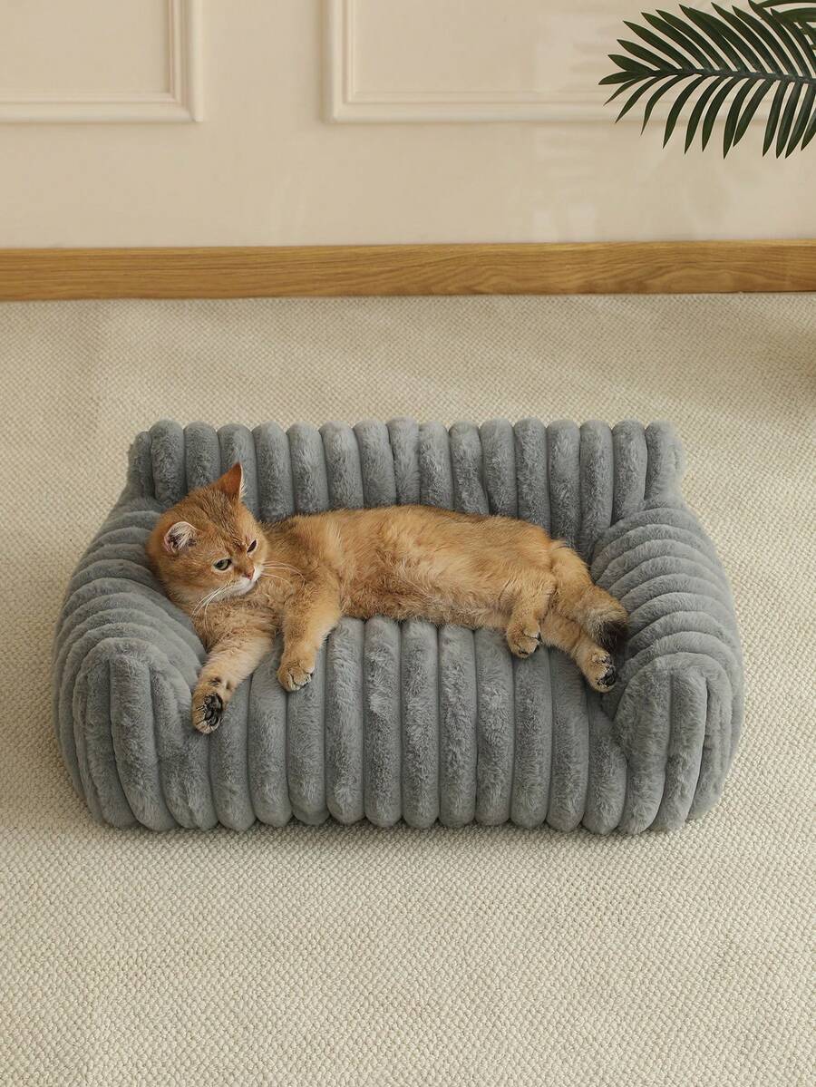 1pc Comfortable Cat Sofa, Cute Soft Cat Nest, Cat House, Breathable Cat Bed, Sleeping Basket Suitable For Small, Medium And Large Cats, All Season Use - Grey - View 1