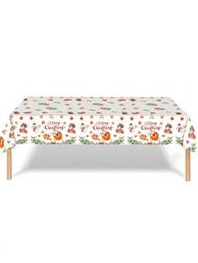 1 pieza Nuevo mantel temático de fiesta de Navidad, mantel desechable con Papá Noel rojo y renos para decoración navideña infantil, adecuado para fiestas de Navidad, Nochevieja, celebraciones de invierno, cumpleaños, decoración diaria de mesa, artículo esencial para fiestas