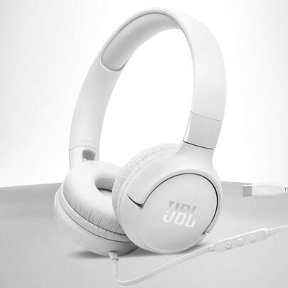 JBL Tune 520C Wired On-Ear Headphones, Lightweight USB-C Headphones With Pure Bass Sound, EQ Preset Control, Built-In Mic, Foldable Design & Anti-Tangle Cable For Calls, Music & Travel