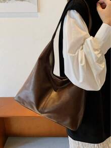 Korean Minimalist Casual Pu Tote Bag Combination Bag, Autumn And Winter Retro All-In- Shoulder Tote Bag, With Change Bag Mother Bag, Large Capacity Commute Shopping Bag, School Supplies, School Bag, School Handbag, School Tote Bag, School Bookbag, Back To School Bags, Waterproof, Lightweight, Portable, Business Casual, Suitable For Women College Students, Teacher, Perfect For Back To School, First Day Of School, Work , Business, Commute, Holiday