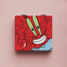 1 pezzo Specchio da trucco portatile pieghevole a doppia faccia con Mr. Krabs di Spongebob Squarepants