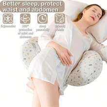 U-Shaped/H-Shaped Adjustable & Convertible Design Maternity Support Pillow, Helps Relieve Fatigue By Supporting Waist, Back And Abdomen. Postpartum Side Sleeping Lumbar And Abdominal Support Pillow. - Multicolor - View 2