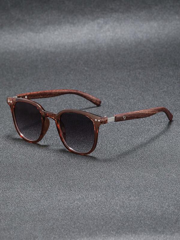 1 paire de lunettes décontractées unisexes de couleur unie, convenant à diverses occasions, style rétro décontracté