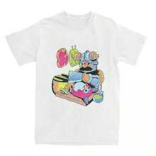 Cotton Harajuku Tshirt For Adult Short Sleeves Tops Senshi Anime Dungeon Meshi T-Shirt Beach Delicious In Dungeon Y2K T-Shirts - 白色 - 查看 1