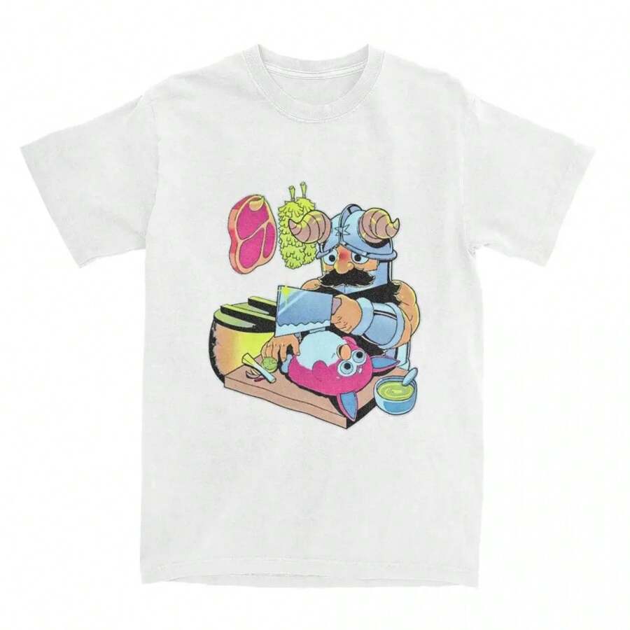Cotton Harajuku Tshirt For Adult Short Sleeves Tops Senshi Anime Dungeon Meshi T-Shirt Beach Delicious In Dungeon Y2K T-Shirts - 白色 - 查看 1