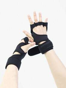 1 Pair Unisex Fingerless Sports Gloves For Weightlifting, Gym Fitness Training With Hook & Loop Fastener