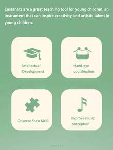 Wooden Hand Clapper Finger Castanets Percussion Instrument, Suitable For Beginner, Music Enthusiast, And Performer, Orff Percussion,Maracas,Music Instruments,Musical Instruments - Multicolor - View 4