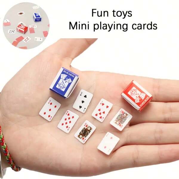 54pcs Mini Playing Cards Set, Suitable For Parties, Multiplayer Games And Interactive Fun, Suitable For Home, Office, School, Handmade Assembly, Creative Gift, Also An Ideal Choice For Birthday And Holiday Accessories