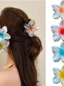 1/3/6/12 Kit Summer Flower Clip Large Hair Clips Beach Holiday Flower Barrettes - 彩色 - 查看 6