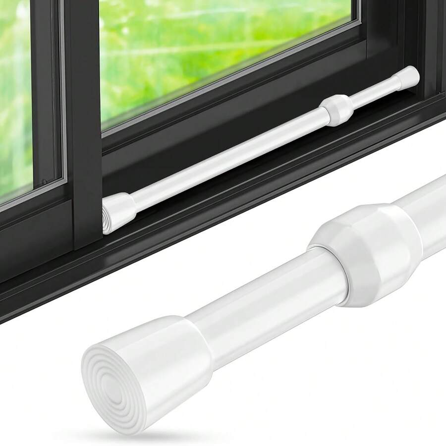 1pc Smooth Metal Adjustable Window & Glass Door Security Bar With Safety Sliding Lock Bar And Rubber Tip - Durable Metal Structure, Enhanced Safety, Fits Most Entryways, Home Locks, Door Locks, Fashionable Metal Finish, Sturdy Construction