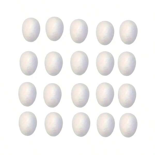 20 Stücke 7cm/2,76 Zoll weiße feste Schaumstoff Eier, Polyethylenmaterial, geeignet für DIY Bastel-Projekte, Kunst, Handwerk, Familien, Party Dekoration, Malerei DIY, Weihnachten, Halloween, Ostereier, Neujahr, Geburtstag Heimdekoration, usw.