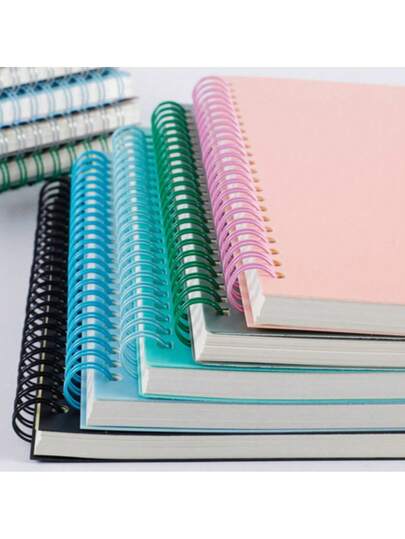 1pc A5 Size Spiral Notebook With Wide Line Marking, 4 Colors, 60 Sheets/120 Pages, Spiral Bound Notebook For Work, School, Diary, Employee Appreciation Gift, Inspiration For Colleagues & Teachers, High Capacity Thank You Gift, Christmas, Halloween, Easter, School Gift