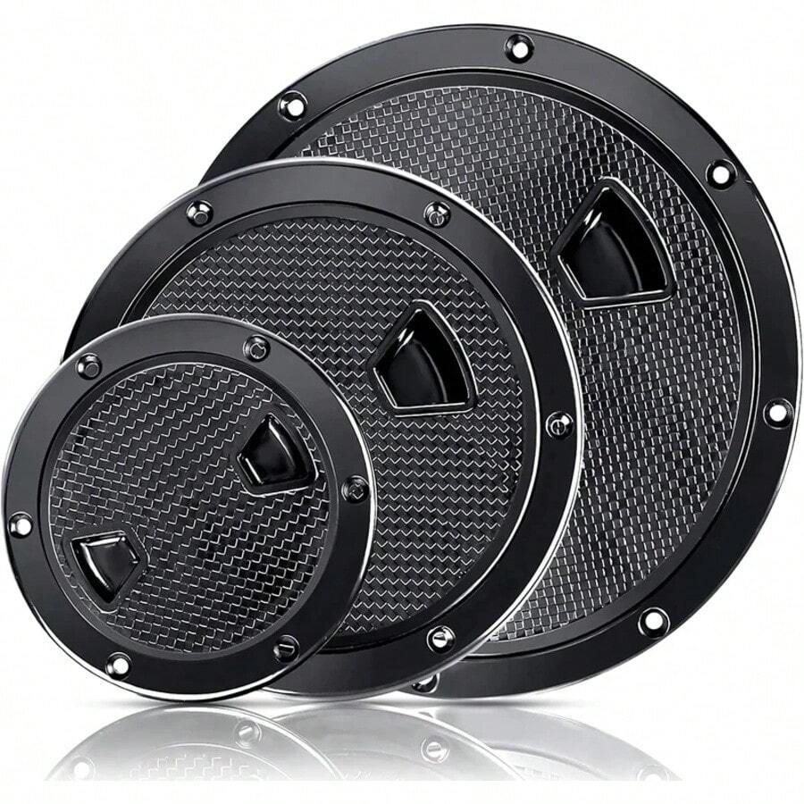 Accesorios para Barcos Escotilla de Barco 4" 6" 8" ABS Redonda Antideslizante Escotilla de Inspección con Cubierta Desmontable para Barco Marino Yate - Blanco de 4 pulgadas - Ver 1