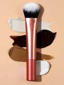 Real Techniques 无痕底妆刷，适用于粉底、妆前乳和保湿霜，多功能粉底刷或护肤工具，无痕妆效，可叠加遮瑕，打造自然妆容，1支装，粉底刷、遮瑕刷、腮红刷、修容刷、腮红刷、古铜粉刷、散粉刷、粉底刷、腮红刷 - 玫瑰紅 - 查看 4