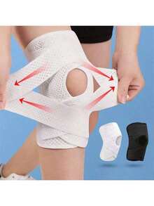 1pc Compression Elastic Knee Brace - Unisex Spandex Sports Knee Pad - For Fitness And Volleyball - Hand Wash, Slip-On Design, Suitable For Outdoor, Sports, Travel, Home, Office, School And More - Multicolor - View 2