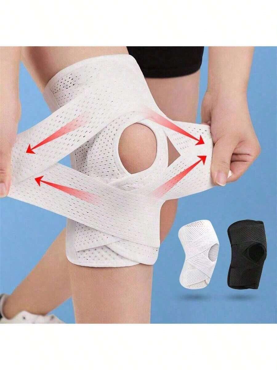 1pc Compression Elastic Knee Brace - Unisex Spandex Sports Knee Pad - For Fitness And Volleyball - Hand Wash, Slip-On Design, Suitable For Outdoor, Sports, Travel, Home, Office, School And More