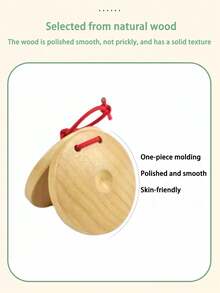 Wooden Hand Clapper Finger Castanets Percussion Instrument, Suitable For Beginner, Music Enthusiast, And Performer, Orff Percussion,Maracas,Music Instruments,Musical Instruments - Multicolor - View 6
