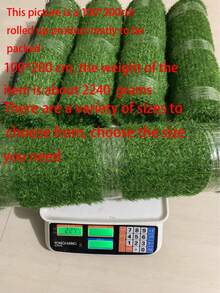 1件 39.4x78.8英吋/100x200公分 加厚人造草皮，模擬草地毯，戶外人造草坪，人造草墊，室內/戶外草坪墊，塑料材質，適用於戶外花園、露台、甲板裝飾、海灘用品和游泳遊戲。[多種尺寸，請選擇您需要的尺寸] - 綠色 - 查看 4