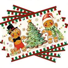 1/2/4/6pcs,Home Decor, Christmas Element Pattern Printed Linen Placemat, Table Mats, The Size Is 12 * 18inch/30 * 45cm, Suitable For Dining Tables, Versatile Seasonal Decoration In Spring, Summer, Autumn, Winter, Modern Style Washable Table Mat, Heat-Resistant, Stain Resistant, Room Decoration, Table Mat, Coaster, Kitchen Table Mat, Party Decoration, Home Decoration, Ideal Christmas Gift - Multicolor - View 15