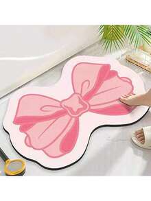 1 szt. mata podłogowa z kokardą, mata łazienkowa, mata chłonna z błota okrzemkowego do toalety, szybkoschnąca, miękka, antypoślizgowa mata do wejścia do domu, łazienki, kuchni, drzwi
