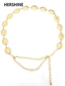 Hershine 2 pezzi set di cintura stile boho retrò western da donna con placca in ferro e catena in vita, accessori di abbigliamento da donna adatti per uso quotidiano, versatili, adatti per riunioni con amici, cene in vacanza, balli, feste, festival musicali, regali per amici, famiglia, madri, fidanzate, compleanni, San Valentino, Festa della Mamma - Multicolore - Visualizzare 2