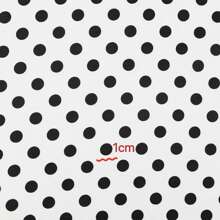 0.5m/1m/2m*145cm 1cm Black & White Polka Dot Fabric, Retro Style, For Making Tops And Dresses All Seasons, DIY Sewing Craft Material