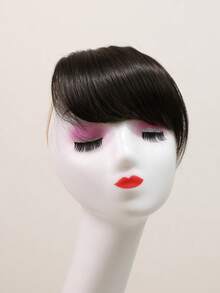 Extensions per capelli con frangia laterale per donne, molletta doppia per capelli lisci spessi, frangia sintetica finta, adatta per coprire la fronte e per acconciature quotidiane e da festa