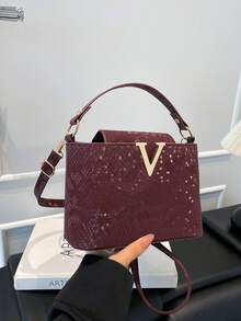 Túi xách hàng hiệu cao cấp dành cho nữ, Túi tote họa tiết đá cao cấp dập nổi da cá sấu, Túi đeo vai đa năng thời trang mới 2025, Sức chứa lớn, Túi xách thời trang, Túi cỡ lớn mới, Mặt hàng phù hợp INS, Túi tote phong cách đường phố cổ điển, Túi tote, Túi đeo chéo bóng chất lượng cao cùng phong cách tối giản của người nổi tiếng, Túi đeo chéo mùa hè, Túi xách nữ dung tích lớn dập nổi da cá sấu cao cấp mới 2025, Túi xách nữ thời trang cá tính, Túi gối, Túi xách thời trang cho nữ - Màu Đỏ Sâu - Xem 7