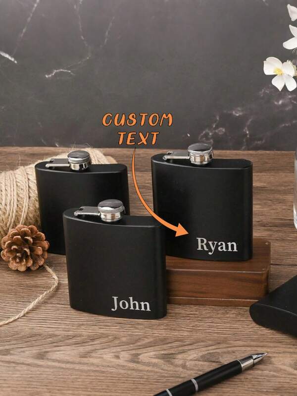 Laser Engraving, Personalized Hip Flask Gifts For Men, Bachelor Party Gifts, Groomsmen Gifts, Best Man Gifts, Dad Gifts, Groomsmen Wedding Gifts, Boyfriend Gifts. Personalized Matte Black 6 Oz Hip Flask, Custom 6 Oz Hip Flask, Personalized Hip Flask, Laser Engraved Hip Flask, Party Favors, Wedding Party Favors,