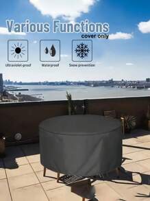 1pc Round Furniture Cover, Table & Chair Protective Cover, Wholesale Garden Furniture Round Table Dust Cover