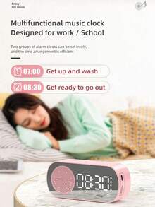 数字闹钟蓝牙音箱 - LED 镜面显示屏、FM 收音机、天气预报、适合深度睡眠者的双响闹、HiFi 低音炮、USB 充电，是生日、毕业、家庭办公室装饰的完美礼物