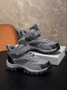 1 Pair Boys/Girls Outdoor Sports Shoes, Convenient Hook And Loop Design, Non-Slip & Durable, Suitable For Autumn/Winter