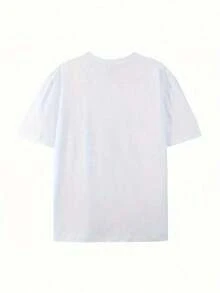 Men's Santa Cruz Donut Print Cotton T-Shirt Summer Casual Short Sleeve T-Shirt, Crew Neck, Digital Heat Transfer, Medium Stretch, Street Style - 白色 - 查看 2