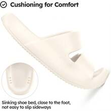 estiloMukinrch - Sandalias ortopédicas unisex para adultos, con soporte de arco, fascitis plantar, para recuperación, pantuflas de almohada para interiores y exterioresVersión mejorada - Beis - Ver 3