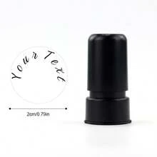 20mm Round Black Customizable Name Stamp - Artistic Font Design Stamp - Teacher Stamp - Suitable For Office And Business Settings Like Cafes - Children Art Activities